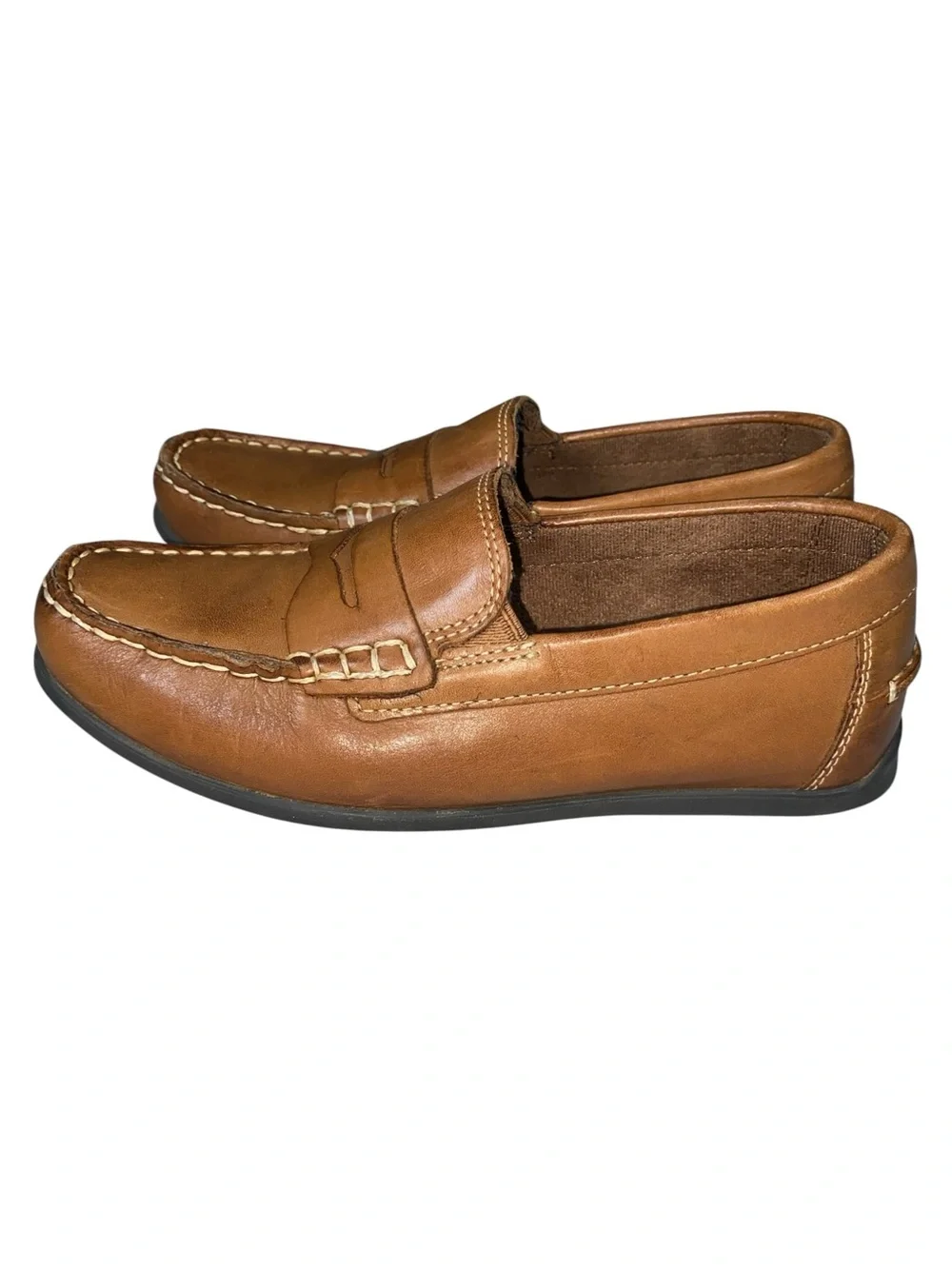 Florsheim Jasper Driver Jr. Saddle Tan Boys Size 4.5 Penny Loafer Leather